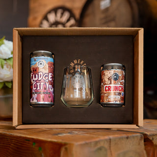 Alcohol Free: Fudge City AF (440ml) + Crunch AF (330ml) + Glass